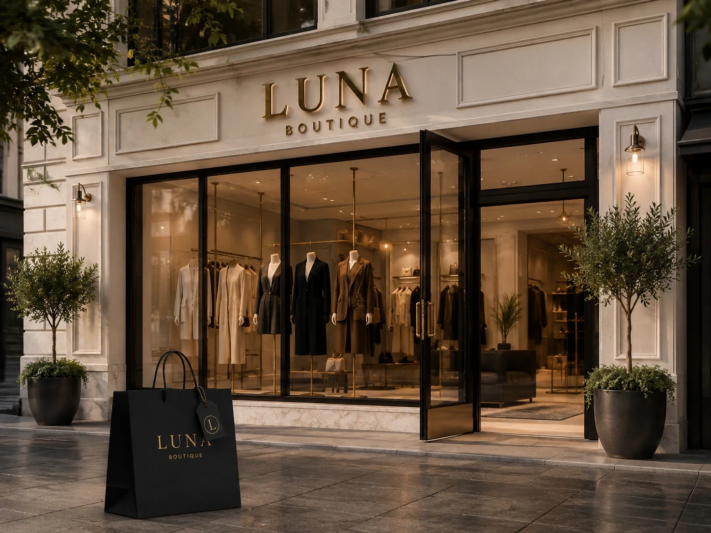 Luna boutique storefront branding concept