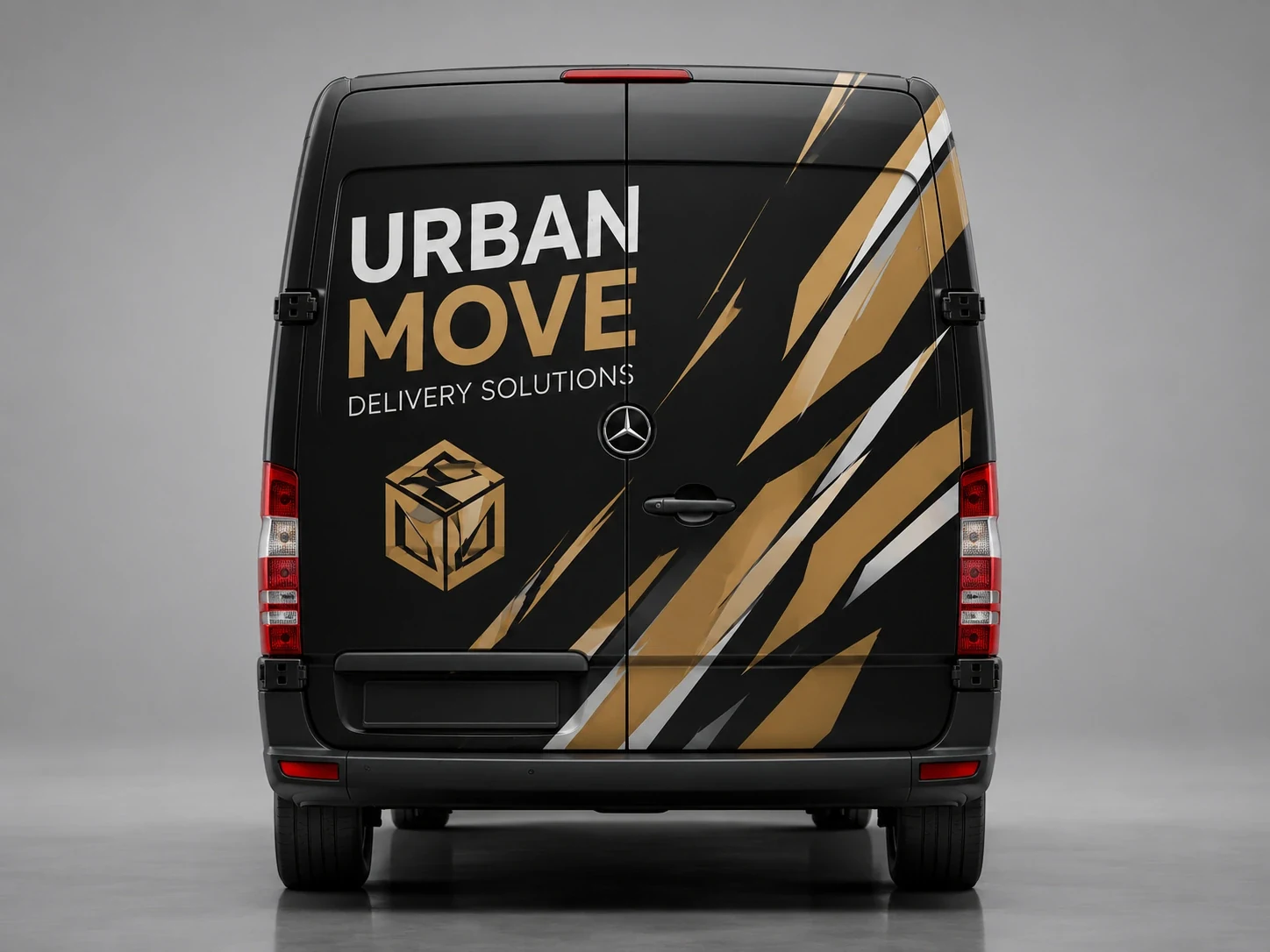 Urban Move branded delivery van in a front three-quarter side view